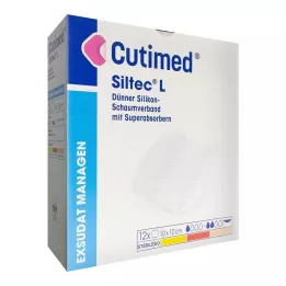 CUTIMED Siltec L putų tvarstis 10x10 cm plonas, 12 vnt