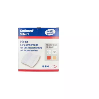 Cutimed Siltec L putplasčio padažas 15x15 cm dü.san.haf., 12 vnt
