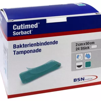 Cutimed Sorbact tamponadai 2x50 cm, 24 vnt Cutimed Sorbact tamponadai 2x50 cm, 24 vnt