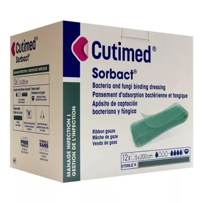 Cutimed Sorbact tamponadai 5x200 cm, 12 vnt Cutimed Sorbact tamponadai 5x200 cm, 12 vnt