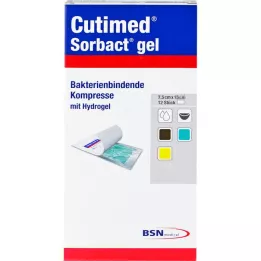 CUTIMED Sorbact gelio kompresai 7,5x15 cm, 12 vnt