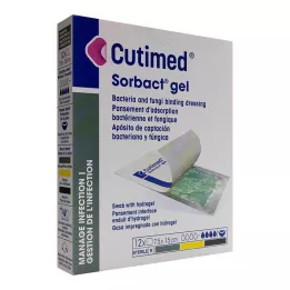 CUTIMED Sorbact gelio kompresai 7,5x15 cm, 12 vnt