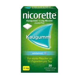 NICORETTE Kramtomoji guma 4 mg baltųjų mėtų, 30 vnt