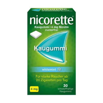 NICORETTE Kramtomoji guma 4 mg baltųjų mėtų, 30 vnt