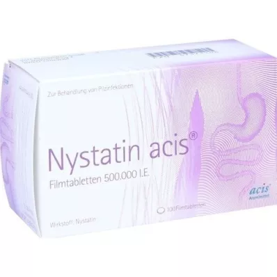 NYSTATIN acis plėvele dengtos tabletės, 100 vnt