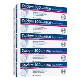 CALCIUM 500 HEXAL Šnypščiosios tabletės, 100 vnt