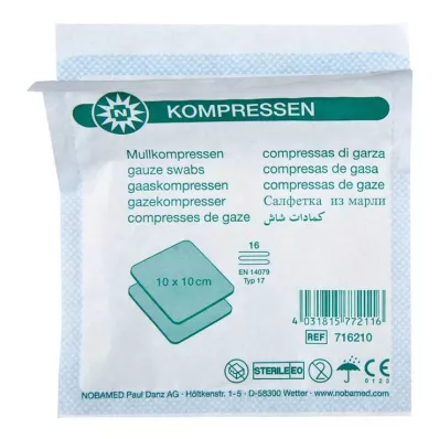 Marlės kompresai 10x10cm 16-fa, 35X2 vnt Marlės kompresai 10x10cm 16-fa, 35X2 vnt