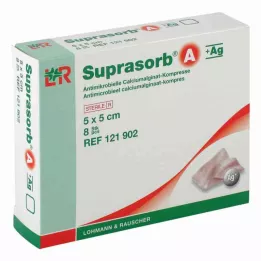 SUPRASORB A+Ag Antimic.Cal.Alginate Compr.5x5 cm, 8 vnt