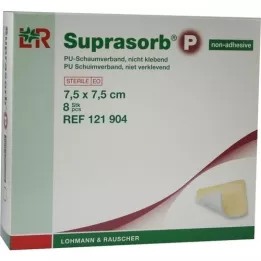 SUPRASORB P PU-Nelipnios putos 7,5x7,5 cm, 8 vnt