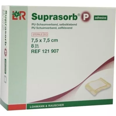 SUPRASORB P PU-Lipnus porolonas 7,5x7,5 cm, 8 vnt