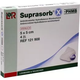 SUPRASORB X+PHMB HydroBalance žaizdų tvarstis 5x5 cm, 4 vnt