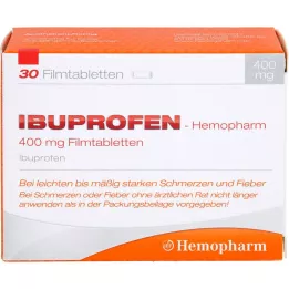 IBUPROFEN Hemopharm 400 mg plėvele dengtos tabletės, 30 vnt