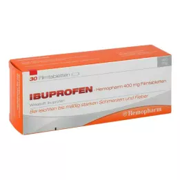 IBUPROFEN Hemopharm 400 mg plėvele dengtos tabletės, 30 vnt