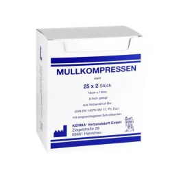 MULLKOMPRESSEN 10x10 cm sterilūs 8x BW, 25X2 vnt