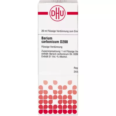 BARIUM CARBONICUM D 200 skiedinys, 20 ml