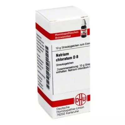 NATRIUM CHLORATUM D 8 rutuliukai, 10 g