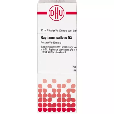 RAPHANUS SATIVUS D 3 skiedinys, 20 ml