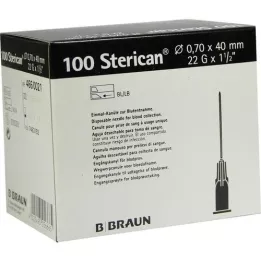 STERICAN Kaniulės 22 Gx1 1/2 0,7x40 mm, 100 vnt