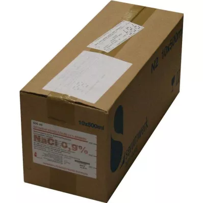 ISOTONISCHE Natrio chloridas 0,9% Bernburg Inf.-L.Glas, 10X500 ml