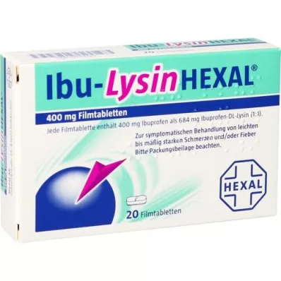 IBU-LYSINHEXAL Plėvele dengtos tabletės, 20 vnt