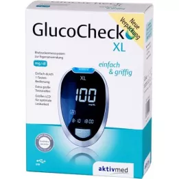 GLUCOCHECK XL Gliukozės kiekio kraujyje matuoklio rinkinys mg/dl, 1 vnt