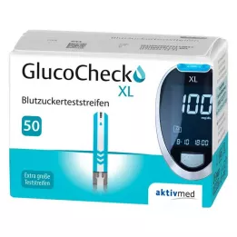 GLUCOCHECK XL Gliukozės kiekio kraujyje nustatymo juostelės, 50 vnt