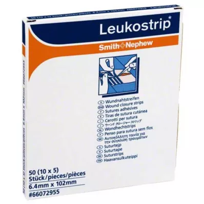LEUKOSTRIP Žaizdų siuvimo juostelės 6,4x102 mm, 10X5 vnt
