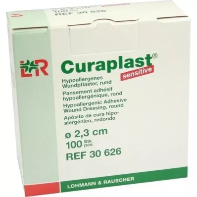 CURAPLAST Juostelės jautrios apvalios 23 mm, 100 vnt