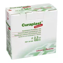 CURAPLAST Juostelės jautrios apvalios 23 mm, 100 vnt