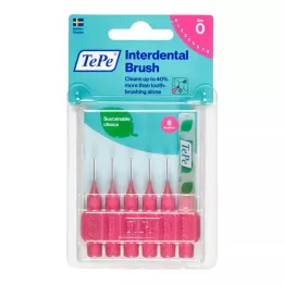 TEPE Tarpdančių šepetėlis Original 0,4 mm ISO 0 rožinės spalvos, 6 vnt