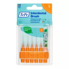 TEPE Tarpdančių šepetėlis Original 0,45 mm ISO 1 oranžinis, 6 vnt