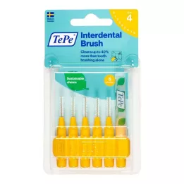 TEPE Tarpdančių šepetėlis Original 0,7 mm ISO 4 geltoni, 6 vnt