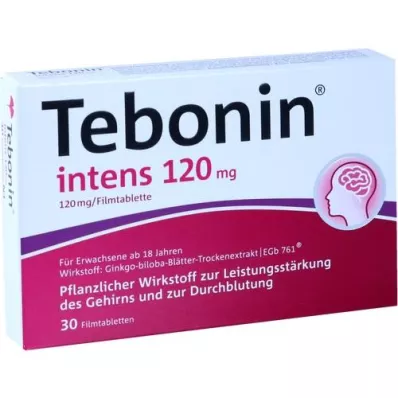 TEBONIN intens 120 mg plėvele dengtos tabletės, 30 vnt