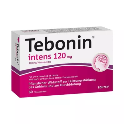 TEBONIN intens 120 mg plėvele dengtos tabletės, 60 vnt