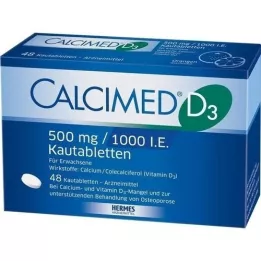 CALCIMED D3 500 mg/1000 U.I. comprimate masticabile, 48 buc