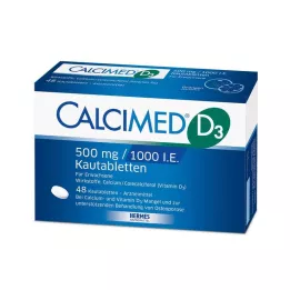 CALCIMED D3 500 mg/1000 U.I. comprimate masticabile, 48 buc