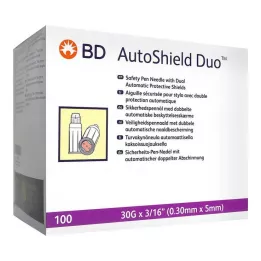 BD AUTOSHIELD Duo apsauginės 5 mm plunksninės adatos, 100 vnt