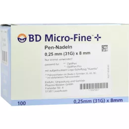 BD MICRO-FINE+ 8 plunksninės adatos 0,25x8 mm, 100 vnt
