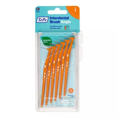TEPE Tarpdančių šepetėlis Angle 0,45 mm ISO 1 oranžinis, 6 vnt