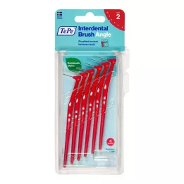 TEPE Tarpdančių šepetėlis Angle 0,5 mm ISO 2 raudoni, 6 vnt