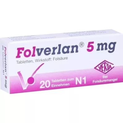 FOLVERLAN 5 mg tabletės, 20 vnt