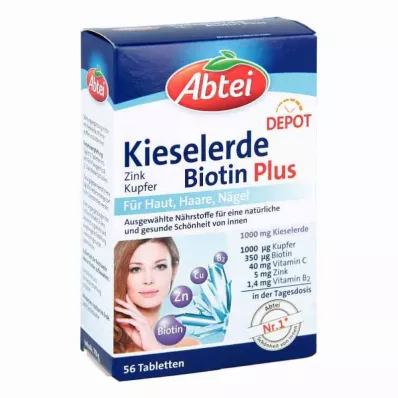 Abtei Siliceous Earth Plus Biotin Depot tabletės (56 vnt.) Abtei Siliceous Earth Plus Biotin Depot tabletės (56 vnt.)