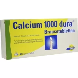 CALCIUM 1000 dura putojančių tablečių, 40 vnt