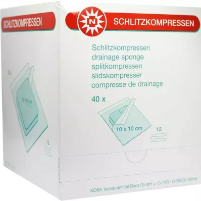 SCHLITZKOMPRESSEN 10x10 cm sterilūs 12x, 40X2 vnt