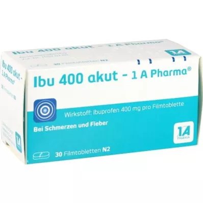 IBU 400 akut-1A Pharma plėvele dengtos tabletės, 30 vnt