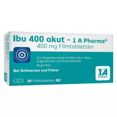 IBU 400 akut-1A Pharma plėvele dengtos tabletės, 30 vnt