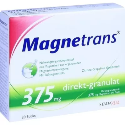 MAGNETRANS tiesiogiai 375 mg granulės, 20 vnt
