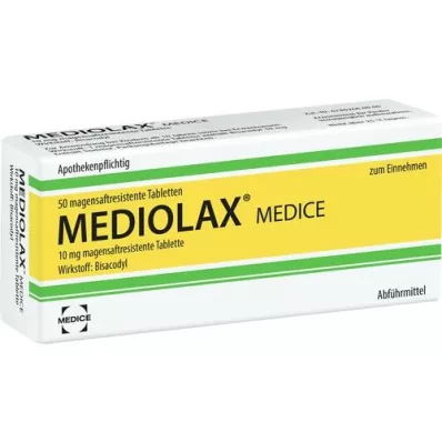 MEDIOLAX Medice enterinėmis plėvele dengtos tabletės, 50 vnt