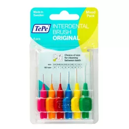TEPE Tarpdančių šepetėliai Original mixed, 6 vnt