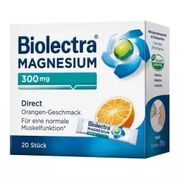 BIOLECTRA Magnis 300 mg Direct Orange Sticks, 20 vnt